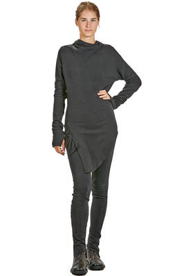 long and dry sweater in very soft fleece of cotton, acrylic, polyamide and elastane  - 163