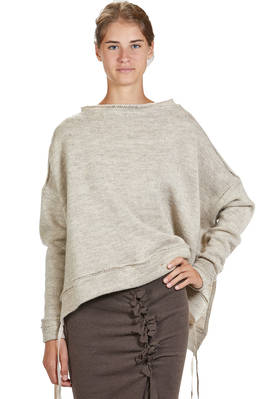 wide sweater at the hip in wool knit  - 163