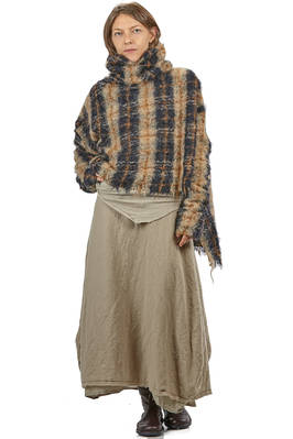 maglia ampia e asimmetrica in maglia mouflon di mohair, lana e nylon a check - MARC LE BIHAN 