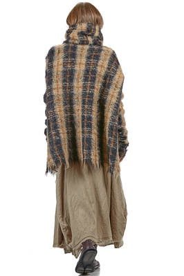 maglia ampia e asimmetrica in maglia mouflon di mohair, lana e nylon a check - MARC LE BIHAN 