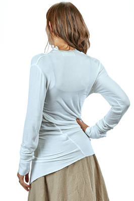camicia lunga e asciutta in jersey di modal ed elastan in popeline di cotone - MARC LE BIHAN 