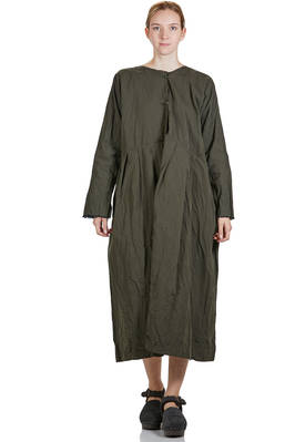 longuette dress, wide in washed city cotton canvas  - 195