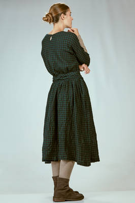 abito longuette in garza di lana bollita a vichy bicolore - DANIELA GREGIS 