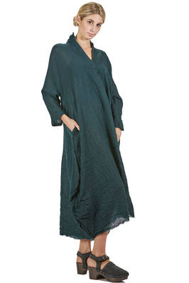 abito lungo e ampio in garza lavata di lana melange - DANIELA GREGIS 