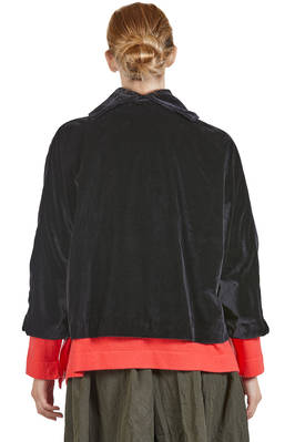 giacca al fianco, ampia, in velluto liscio di cotone - DANIELA GREGIS 