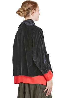 giacca al fianco, ampia, in velluto liscio di cotone - DANIELA GREGIS 