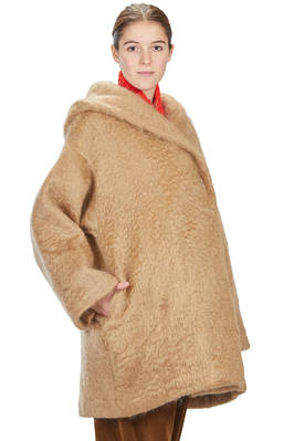 cappotto ampio, al ginocchio, in mouflon di mohair, lama e poliammide - DANIELA GREGIS 