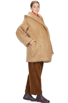 cappotto ampio, al ginocchio, in mouflon di mohair, lama e poliammide - DANIELA GREGIS 