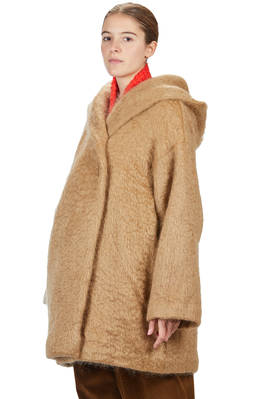 wide, knee-length coat in mouflon mohair, llama and polyamide - DANIELA GREGIS 