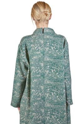 camicia lunga e ampia in twill di seta lavata con fantasia 'conifere' - DANIELA GREGIS 