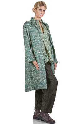 camicia lunga e ampia in twill di seta lavata con fantasia 'conifere' - DANIELA GREGIS 