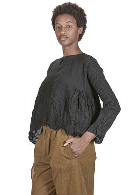 camicia corta e ampia in crêpe di lana garzata e bollita - DANIELA GREGIS 