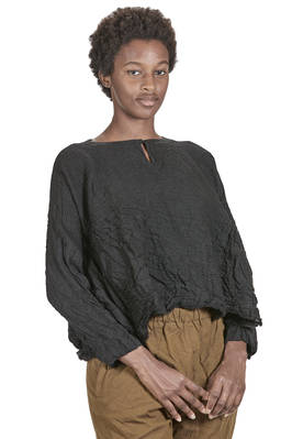camicia corta e ampia in crêpe di lana garzata e bollita - DANIELA GREGIS 