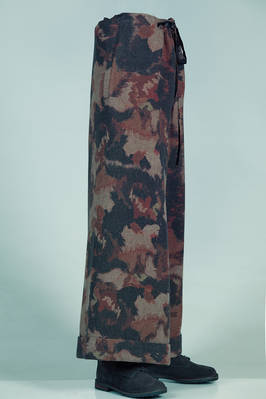pantalone ampio in tela di lana cardata camouflage - DANIELA GREGIS 