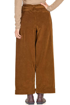 pantalone ampio in velluto di cotone a coste millerighe lavato - DANIELA GREGIS 