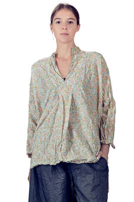 long and wide shirt in washed cotton liberty  - 195