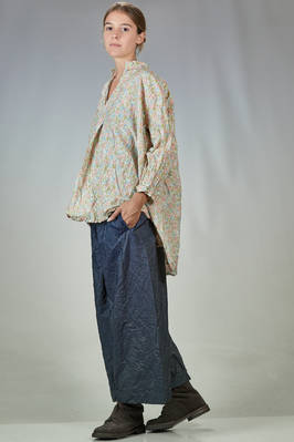 camicia lunga e ampia in liberty paile di cotone lavato - DANIELA GREGIS 
