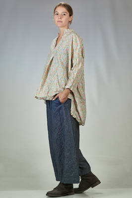 camicia lunga e ampia in liberty paile di cotone lavato - DANIELA GREGIS 
