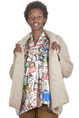 daniela gregis カシュクール　カーディガン DANIELA GREGIS - Long And Wide Cardigan In Knitted Alpaca Knit
