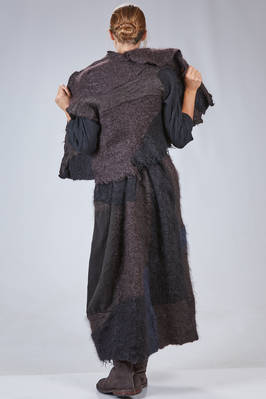 gilet 'sculpture' in mohair, lana e poliammide a patchwork di diverse tonalità e lavorazioni - DANIELA GREGIS 