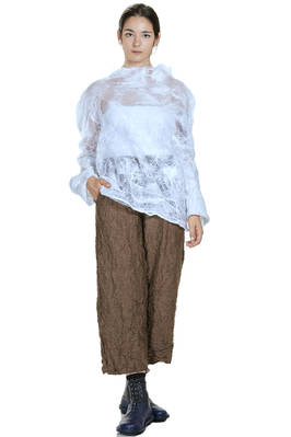 hip length sweater in new felt of silk organza, merino wool and mulberry silk - EMANUELA ROVIDA 