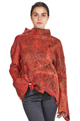 hip-length sweater in nuno-felt and silk organza, merino and mulberry silk  - 377