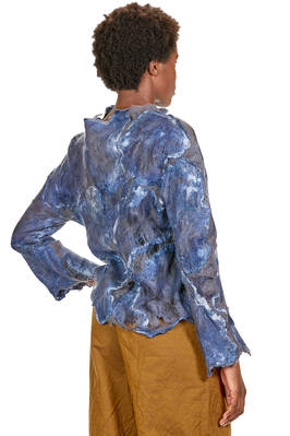 short and slim sweater in nuno-felt of silk chiffon, merino wool and mulberry silk - EMANUELA ROVIDA 