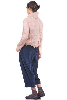 short and slim sweater in nuno-felt of silk chiffon, merino wool and mulberry silk - EMANUELA ROVIDA 