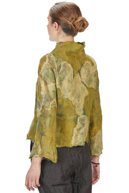 short and slim sweater in nuno-felt of silk chiffon, merino wool and mulberry silk - EMANUELA ROVIDA 