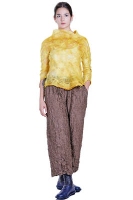 short and slim sweater in nuno felt of silk chiffon and merino wool - EMANUELA ROVIDA 