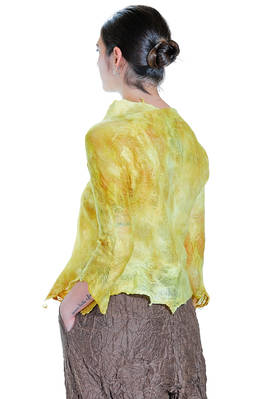 short and slim sweater in nuno felt of silk chiffon and merino wool - EMANUELA ROVIDA 