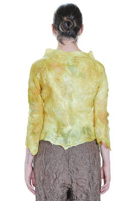 short and slim sweater in nuno felt of silk chiffon and merino wool - EMANUELA ROVIDA 