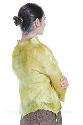 short and slim sweater in nuno felt of silk chiffon and merino wool - EMANUELA ROVIDA 