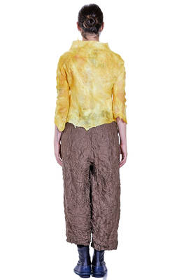 short and slim sweater in nuno felt of silk chiffon and merino wool - EMANUELA ROVIDA 