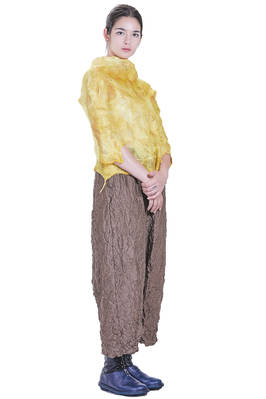 short and slim sweater in nuno felt of silk chiffon and merino wool - EMANUELA ROVIDA 