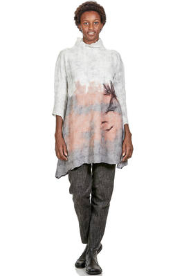 long sweater in nuno felt of silk chiffon and merino wool - EMANUELA ROVIDA 