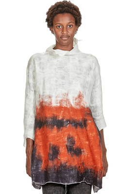 long sweater in nuno felt of silk chiffon and merino wool - EMANUELA ROVIDA 