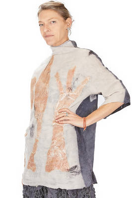 long sweater in nuno felt of silk chiffon and merino wool - EMANUELA ROVIDA 