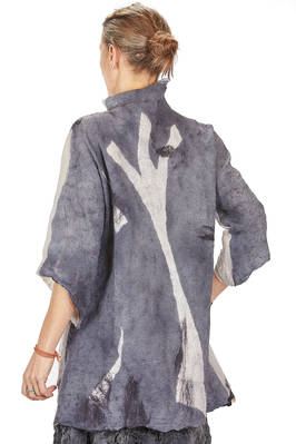 long sweater in nuno felt of silk chiffon and merino wool - EMANUELA ROVIDA 