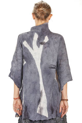long sweater in nuno felt of silk chiffon and merino wool - EMANUELA ROVIDA 