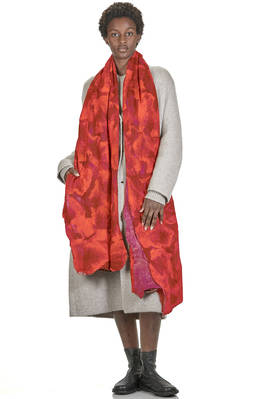 long and wide scarf in nuno-felt of margilan silk, merino wool and mulberry silk - EMANUELA ROVIDA 