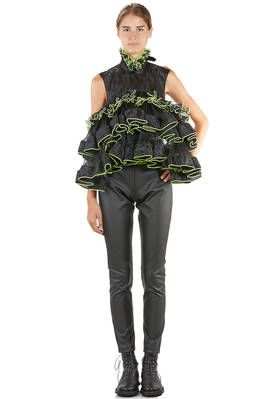 'sculpture' top / vest in polyester organza on polyester mesh - NOIR KEI NINOMIYA 
