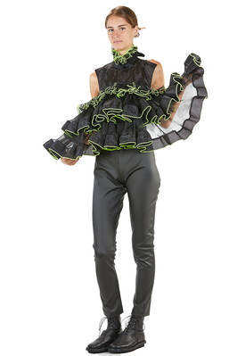 'sculpture' top / vest in polyester organza on polyester mesh - NOIR KEI NINOMIYA 