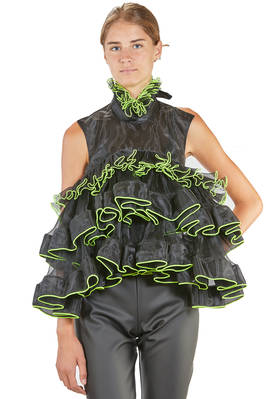 'sculpture' top / vest in polyester organza on polyester mesh - NOIR KEI NINOMIYA 