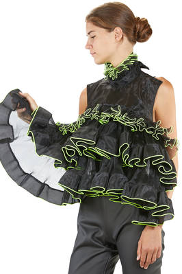 'sculpture' top / vest in polyester organza on polyester mesh - NOIR KEI NINOMIYA 