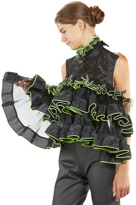 'sculpture' top / vest in polyester organza on polyester mesh - NOIR KEI NINOMIYA 