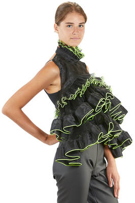 'sculpture' top / vest in polyester organza on polyester mesh - NOIR KEI NINOMIYA 