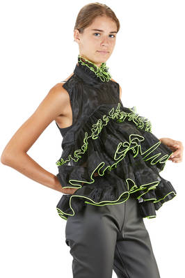 'sculpture' top / vest in polyester organza on polyester mesh - NOIR KEI NINOMIYA 