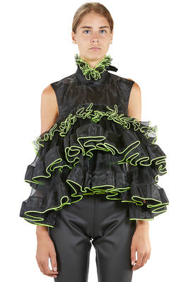 'sculpture' top / vest in polyester organza on polyester mesh - NOIR KEI NINOMIYA 