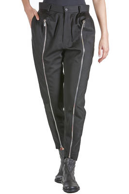 cigarette trousers in wool gabardine lined in cupro  - 381